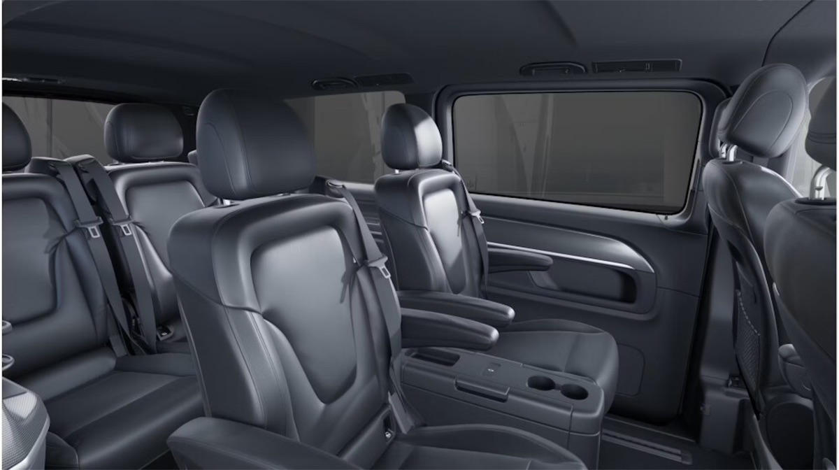 Black Mercedes EQV electric luxury MPV